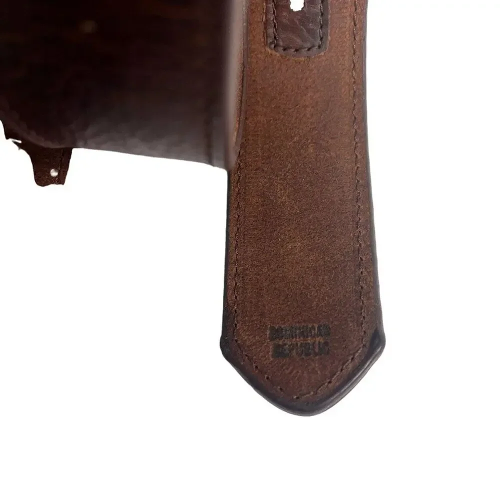 Dominican Republic Belt Men's 40 Genuine Soft Thick Leather Metal Buckle